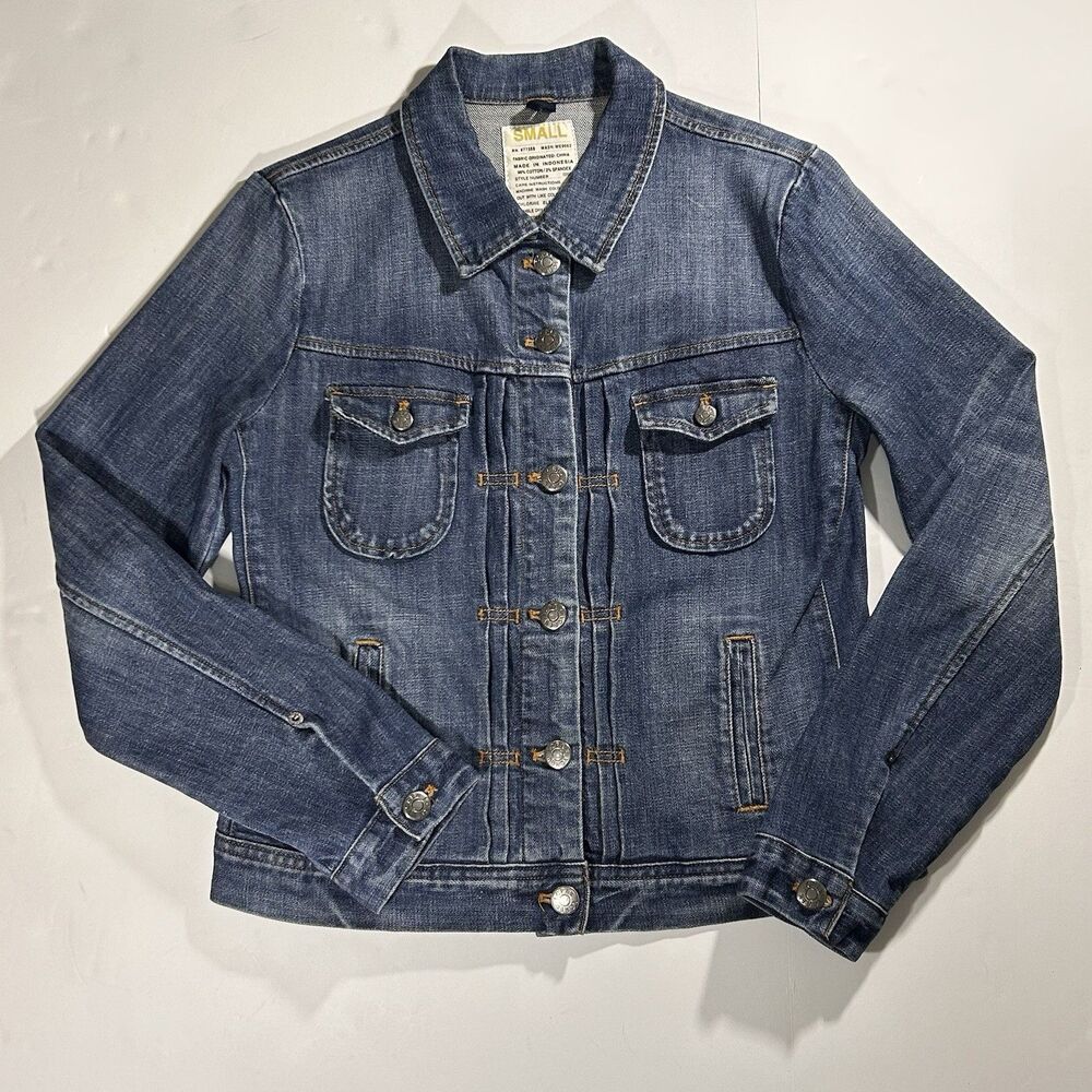 J.‎ Crew Trucker Denim Jacket Womens S Distressed Blue